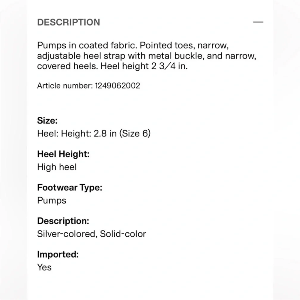 H&M Pointed Slingback Silver Kitten Heels - Picture 11 of 11